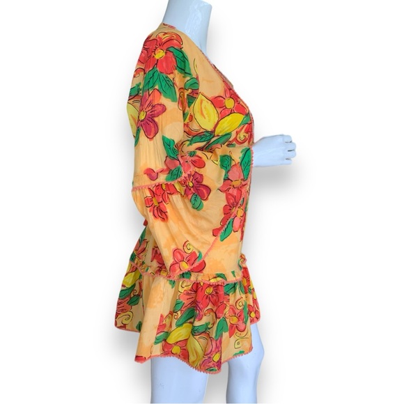 MODAPOSA COTTON TIE BACK DRESS WITH FLOUNCE SLEEVES. WOMEN’S SIZE MEDIUM - Picture 4 of 10